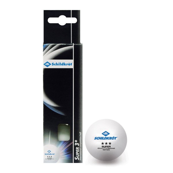 Schildkröt Tischtennisball 3* Super ITTF 3er weiß 608340
