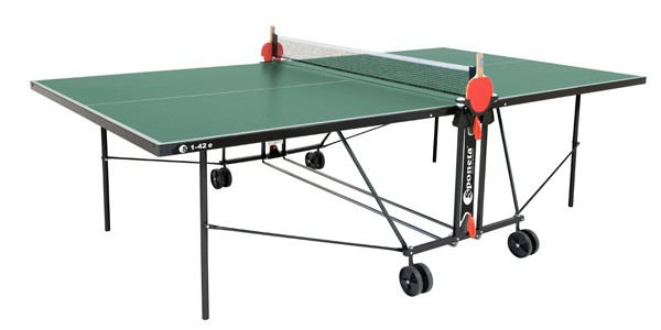 Sponeta S 1-42 e Outdoor-Tischtennisplatte grün mit Netz