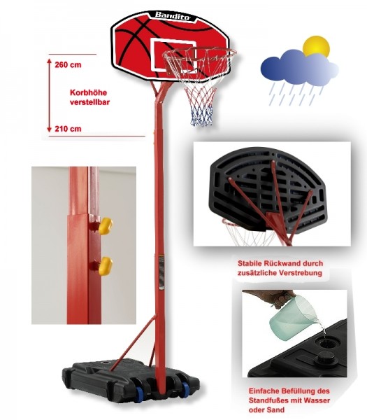 Bandito Basketball-Korb-Anlage JUNIOR-Retourenschnäppchen