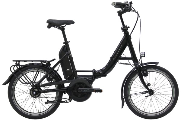 Wanderer Faltrad E300 schwarz-glänzend Bosch Performance Line 250 Watt / 500 Wh Freilauf