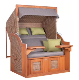 De Vries Strandkorb PURE® Comfort XL PE griseum Des. 490 Strandkörbe