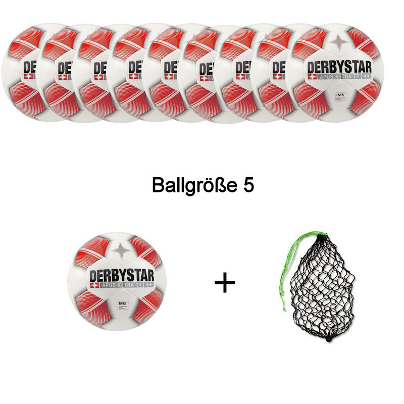 Derbystar Fußball Apus X-Tra TT Ballpaket (10 Bälle+Ballnetz) | Sold out |  Sale