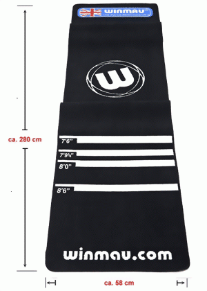 WINMAU Dartmatte Original in Velourausführung ca. 280cm