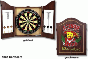 Winsport Dart-Cabinet Kings Head, antik braun gebeizt ohne Board