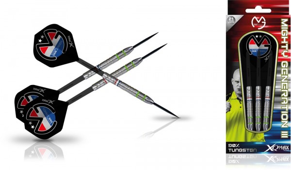 XQMAX Michael van Gerwen "Mighty Generation III" 90% Steel Darts