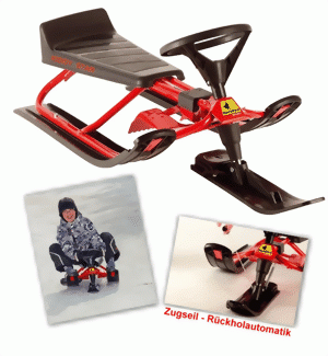 Bandito Lenkschlitten - Snow Bob KIDDY-STAR schwarz-rot