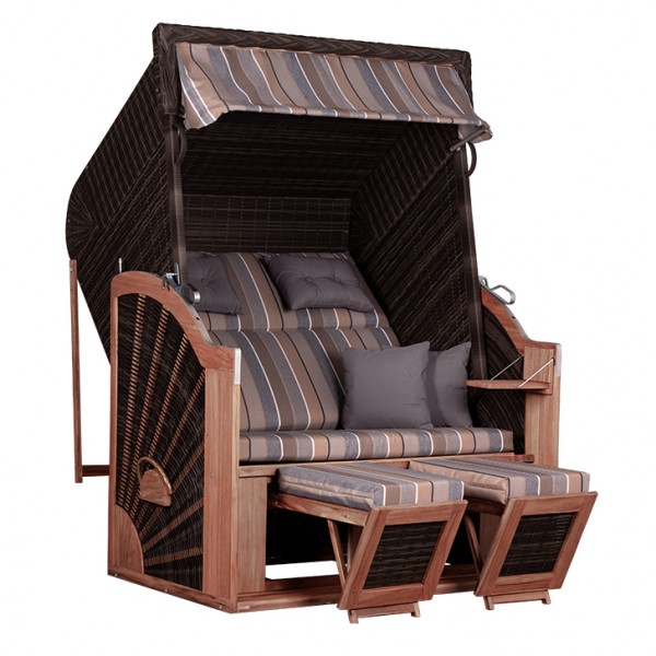 deVries Strandkorb Pure Classic XL Sun PE Teak stone grey Design 403