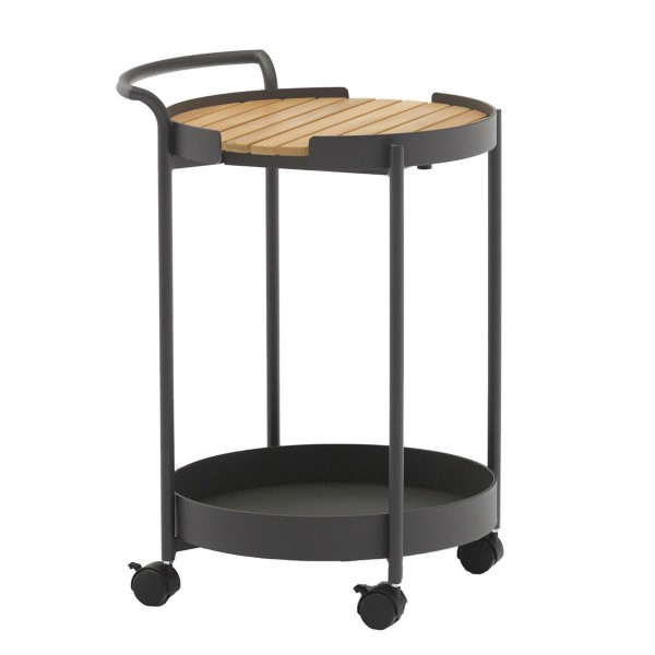 Zebra Trolley Beistelltisch mit Rollen Aluminium/Teak