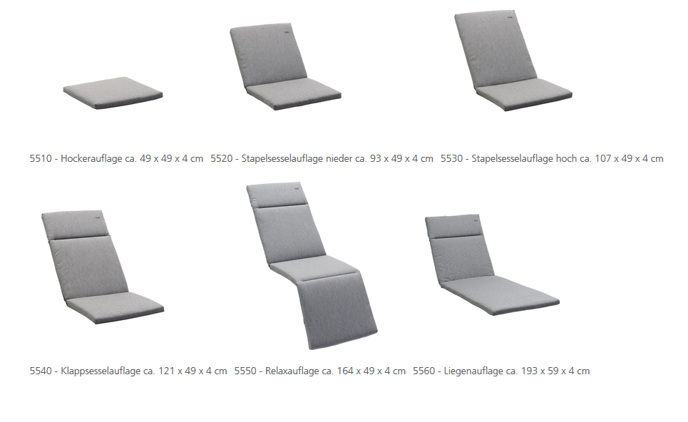 Polsterauflagen Freizeit | Sieger | Zubehör Gartenmöbel | Stapelsessel-Auflage | Exclusiv Wellness &